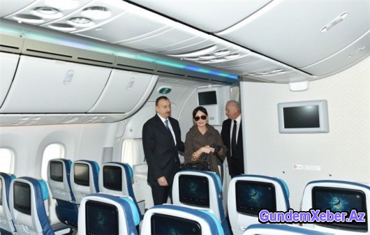 Prezident və xanımı “Boeing-787-8”-un pilot kabinəsində (FOTO)