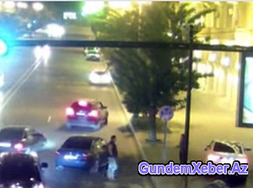 Bakının mərkəzində baş verən yol qəzası - VİDEO