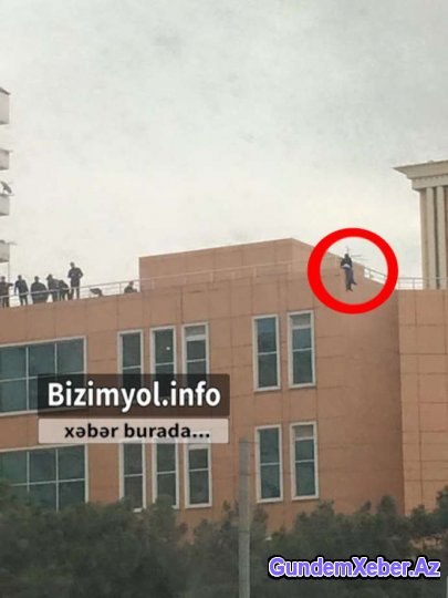 Bakıda vətəndaş özünü binadan atmaq istəyir - SON DƏQİQƏ (FOTOLAR)