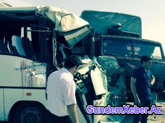 Sərnişin avtobusu dəhşətli qəzaya düşdü: yaralılar var