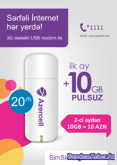 Azercell-lə sərfəli internet hər yerdə
