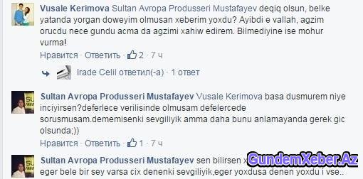 "Space"in aparıcısı ilə prodüser arasında şok "Facebook" yazışması FOTO