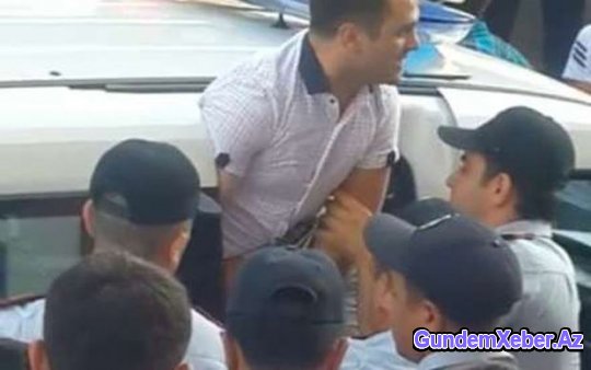 Bakıda polislərlə sürücü arasında əlbəyaxa dava - VİDEO