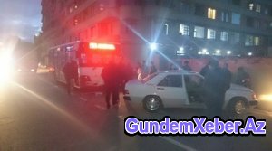 Bakıda sərnişin avtobusu qəza törətdi: yaralı var