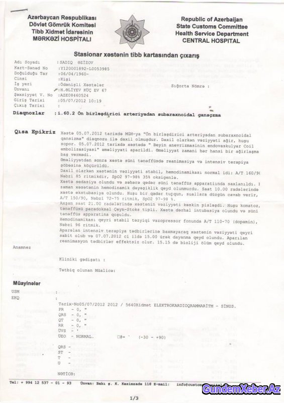 Hospitalı ölü və rüşvət oylağına çevirən həkim - ŞOK İDDİA