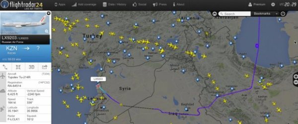 Rusiyanın məxfi kəşfiyyat təyyarəsi Azərbaycan sahillərindən uçub Suriyaya getdi