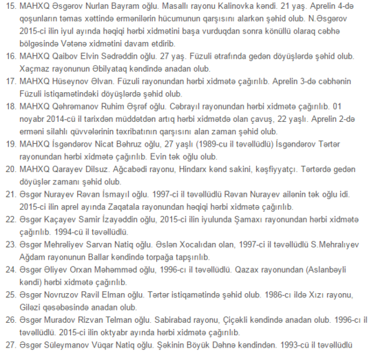 1-5 aprel arası döyüşdə həlak olan ŞƏHİDLƏRİMİZİN TAM SİYAHISI - FOTOLAR - 93 ŞƏHİD 1-5 aprel arası döyüşdə həlak olan ŞƏHİDLƏRİMİZİN TAM SİYAHISI - FOTOLAR - 93 ŞƏHİD