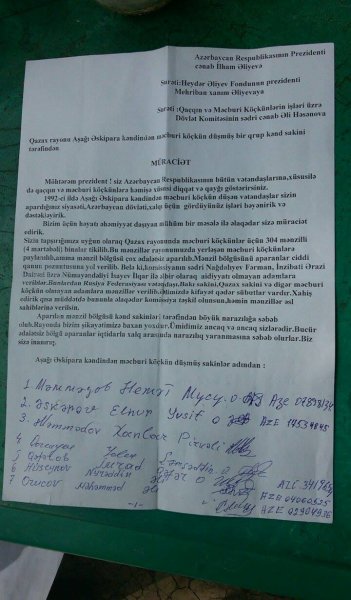 Qazaxda məcbüri köçkünlər “od püskürür”