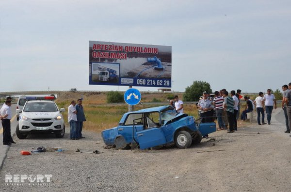 Şabranda ağır yol qəzası: ölən və yaralanan var - FOTO