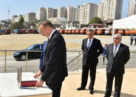 Prezident İlham Əliyev  keçmiş"Sovetski" ərazisində yeni yol-nəqliyyat infrastrukturunun təməlini qoyub - FOTO