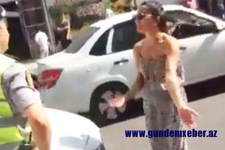 Bakıda türk qadınla polis arasında qalmaqal – VİDEO
