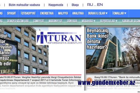 "Turan" İnformasiya Agentliyində axtarış aparılır