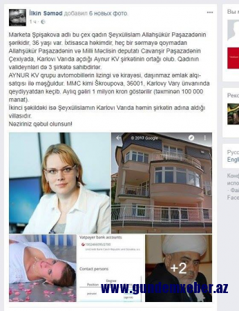 Şeyxin biznesi, çex gözəlçə və Hacı Qalibin eyhamları