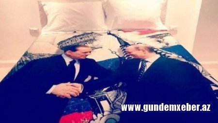 Berluskoni Putinə yorğan hədiyyə etdi: Üstündəki şəkil gülüş yaratdı