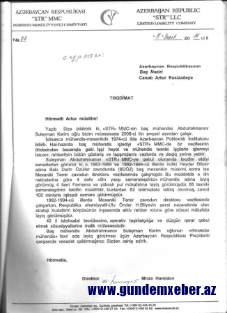 Prezident Əbdülrəhmanova niyə fəxri ad verməyib? 