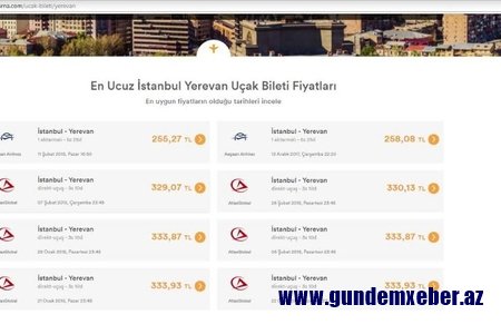 Türkiyənin özəl aviaşirkətlərinin Ermənistana təyyarə reysləri var