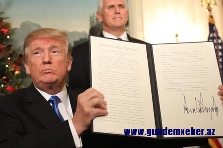 Tramp: Qüdsün rəsmən İsrailin paytaxtı kimi tanınmasının vaxtı gəlib çatıb