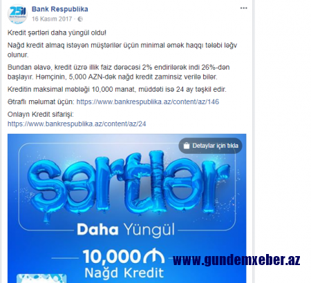 Bank Respublikadan reklam yalanı — Müştərilər "şirin vəd"lə tora düşürlər (FOTO)
