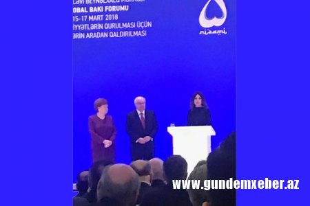 Mehriban Əliyevaya Nizami Gəncəvi Beynəlxalq Mükafatı təqdim olundu