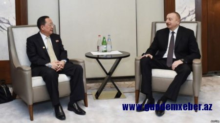 İlham Əliyev Şimali Koreyanın xarici işlər naziri ilə görüşüb