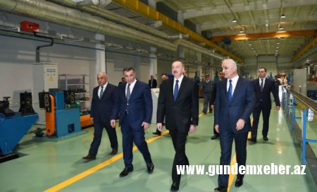 İlham Əliyev yeni zavodun açılışında — YENİLƏNİB