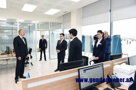 İlham Əliyev Abşeron Logistika Mərkəzində - Foto