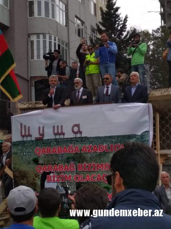 Bakıda Qarabağla bağlı mitinq keçirilib - FOTOLAR