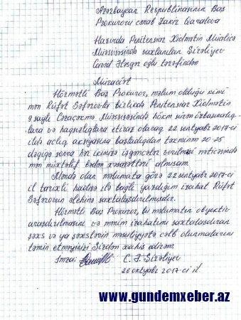 ''Qanunsuz olaraq 1 ay ''bandotdel''də saxlanmışam - İŞGƏNCƏLƏRƏ MƏRUZ QALMIŞAM'' (FOTO)