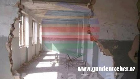 Azərbaycanda dərs zamanı məktəbin divarları uçdu - FOTO 