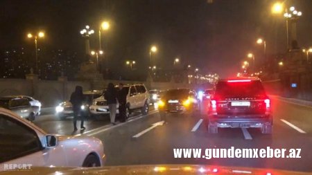 Heydər Əliyev prospektində zəncirvari qəza baş verib - FOTO