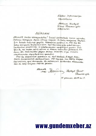 Fikrət Fəraməzoğlu KİV nümayəndələrinə müraciət edib - FOTO