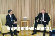 Prezident İlham Əliyev "Huawei" şirkətinin sədri ilə görüşüb- FOTO