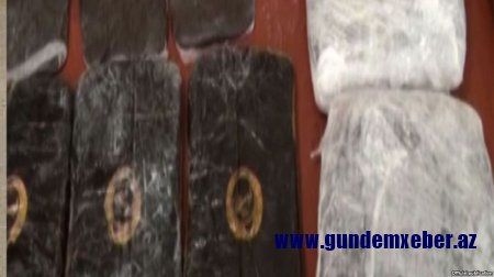 Polis on dörd kiloqramdan çox narkotik götürüb