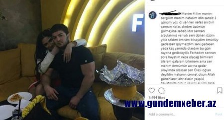 Qəzada ölən dünya çempionumuzun sevgilisindən ÜRƏK DAĞLAYAN SÖZLƏR:"Dünən başın dizimdə idi..." - FOTO  