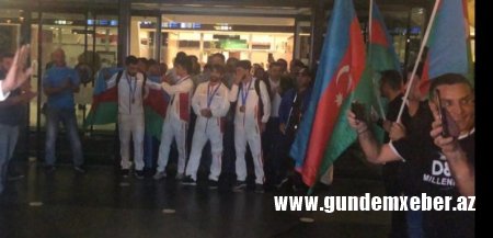 İkinci Avropa Oyunlarında iştirak edən Azərbaycan idmançıları Vətənə qayıdıblar