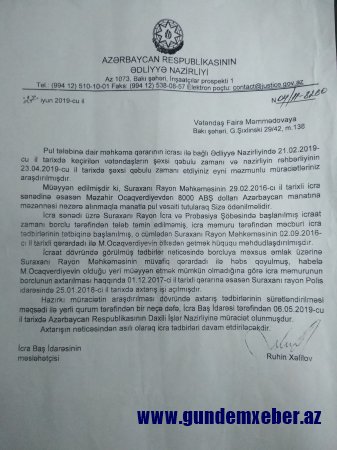 Fikrət Məmmədovun Suraxanıdakı əməkdaşları məhkəmə qətnaməsini icra etmirlər - ŞOK  OLAY 