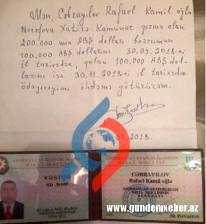 Milli Məclis deputatının girovda olan vəsiqəsi - FOTOLAR