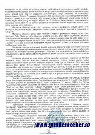 Səbail rayon Prokurorluğu məhkəmə qərarını saymır!-FOTOLAR