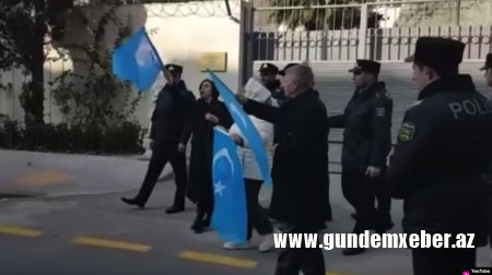 Çinin Azərbaycandakı Səfirliyi qarşısında uyğurların hüquqlarının müdafiəsi aksiyası keirilib
