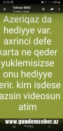 DİQQƏT! ''AZƏRIQAZ'' SOSIAL ŞƏBƏKƏLƏRDƏ YAYILAN YALAN MƏLUMATA GÖRƏ, AÇIQLAMA YAYDI
