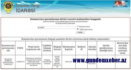 Yeni təyin olunan icra başçısının şirkəti üzə çıxdı - SƏNƏD