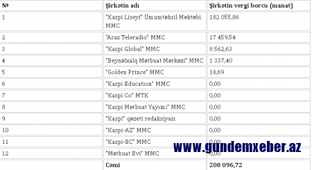 Əli Həsənovun ailəsinə məxsus şirkətlərin vergi borcu var - SİYAHI