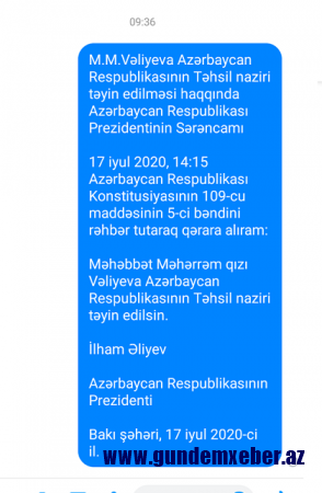 Saxta sərəncamlı “Təhsil naziri” Məhəbbət Vəliyeva... - Bu xəbəri kimlər yayıb?