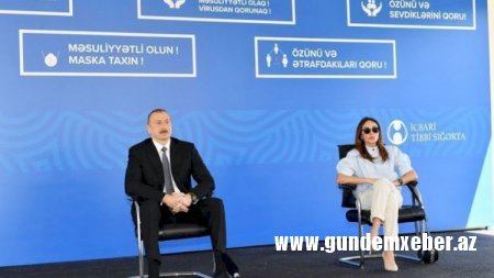 Prezident və birinci xanım Bakıda modul tipli hospitalın açılışında