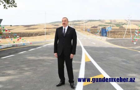 Prezident İsmayıllıda yol açılışında iştirak edib