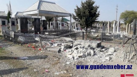 Ermənilər Tərtərdə qəbiristanlığı belə atəşə tutdular - Fotolar
