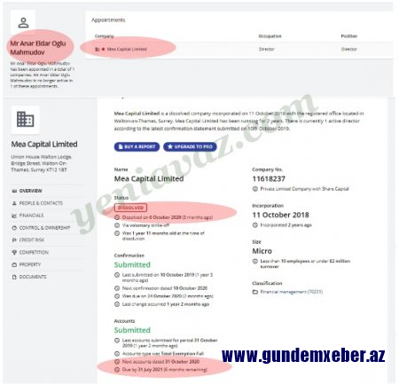 Eldar Mahmudovun oğlu Londandakı şirkətini bağlayır - 3 ay əvvəl fəaliyyətini dayandırıb