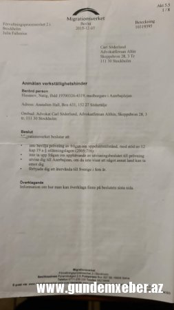 İsveç məhkəməsinin ədalətsiz qərarı həmyerlimizi hüquqlarından məhrum edib