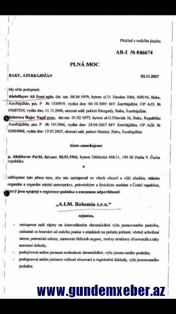 Əli Abdullayevin Çexiya paytaxtında şirkəti aşkarlandı - "MEDEKSPRESS"