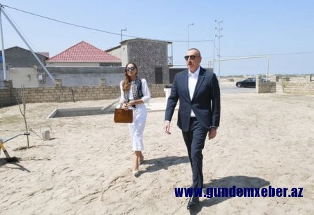 İlham Əliyev və Mehriban Əliyeva Pirşağı qəsəbəsində - YENİLƏNİB + FOTO